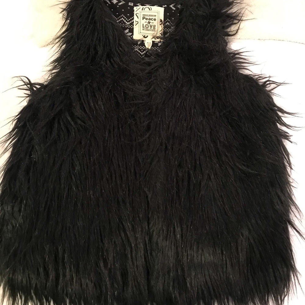 Faux fur black vest
